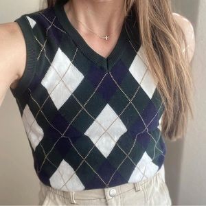 PACSUN John Galt Green Sweater Vest